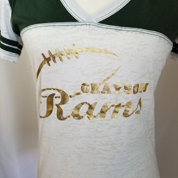 non brand | Tops | Grayson Rams Green And White Tshirt | Poshmark
